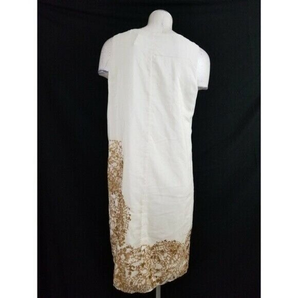 NWT J.Jill Size S Sleeveless Dress Off White Brown - Picture 3 of 6